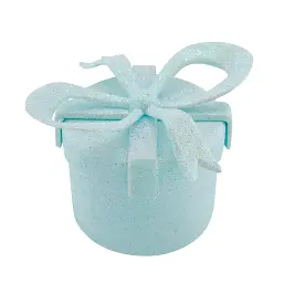 Ялинкова прикраса MIS LT Коробочка кругла 7×7×6,5 см блакитний