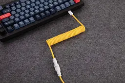 Кабель Keychron USB-A/USB-C > USB-C заряджання/синхронізації, 1.36м, Type-C, Coiled Aviator, жовтий - мініатюра 5
