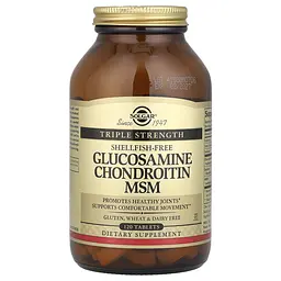 Глюкозамін хондроїтин МСМ, Glucosamine Chondroitin MSM, потрійна сила, 120 таблеток Solgar vit0002940