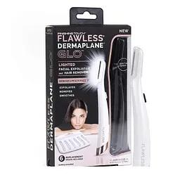 Портативний тріммер-епілятор для обличчя від батарейок Flawless Dermaplane • Тріммер для брів із підсвічуванням - мініатюра 6