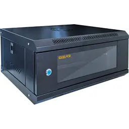 Шафа настінна GEAR 4U 19'' 600x600x280 мм, black (GWMSN-4U-600-600) - мініатюра 1