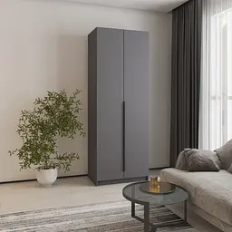 Шафа 2-дверна MebelStar Оскар ДСП BG, блок шухляд+полиці 80x52x220 см Антрацит (MBS-4470)