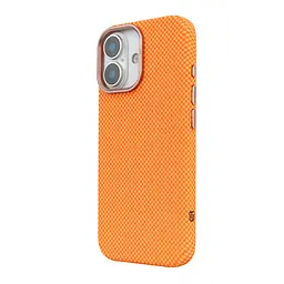Карбоновый чехол для Apple iPhone 17, LikeCarbon2 SE MagCase, оранжевый, тонкий защитный чехол-панель из поликарбоната с магнитами N52, MagSafe, противоударный, совместим с беспроводной зарядкой, приподнятые края для защиты камеры - мініатюра 5