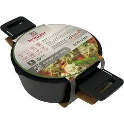 Каструля Krauzer Eco Line з двома обідками, з кришкою, 24 см, 4,5 л (78144) - мініатюра 5