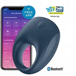 Кільце ерекційне Satisfyer Strong One Ring Vibrator 7.4 см синій - мініатюра 2