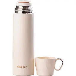Термос Mini Cup 500 мл з клапаном і чашкою, білий Happy Life HPGM7009W - мініатюра 2