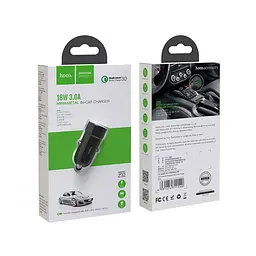 Автомобільний зарядний пристрій Hoco Z32 Speed Up single port QC3.0 car charger Чорний - мініатюра 2