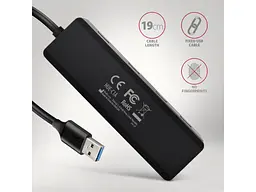Мультипортовий адаптер AXAGON Travel USB-A Black (HUE-C1A) - мініатюра 5