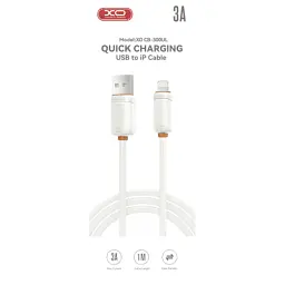 Дата кабель USB 2.0 AM to Lightning 1.0m 3A white XO (XO-CB-300UL-WH) - миниатюра 2