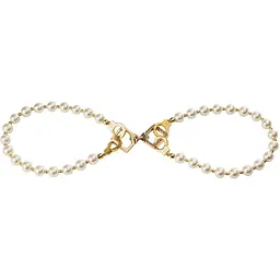 Перлинний нашийник з повідцем та наручниками Lockink Pearl Bondage & RestRaint Set - мініатюра 4