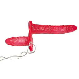 Подвійний страпон Orion Bad Kitty Vibrating Strap-On Duo, 18 см - мініатюра 2