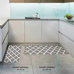 Набір килимки кухонні Lovely Svi 3 шт: 44 x74 x1см - 2 шт и 44 x119 x1см Сірий - мініатюра 4