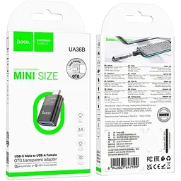 Перехідник Hoco UA36B USB-C Male to USB-A Female OTG Black [140337] - мініатюра 5