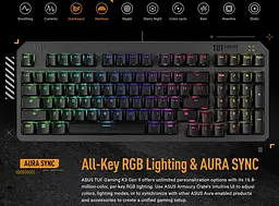 Клавiатура Asus TUF Gaming K3 Gen II Opti-Mech RGB 97key Switches ABS Black (90MP0390-BKMA00)_promo - мініатюра 9