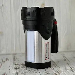 Ліхтар прожектор акумуляторний світлодіодний 10W та 28 LED бічний лампою світильником 6000 mAh Silver Toss ST-6688B сріблястий - мініатюра 6