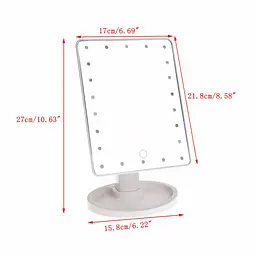 Квадратне настільне дзеркало з підсвіткою LED Smart Touch Mirror для макіяжу - мініатюра 4