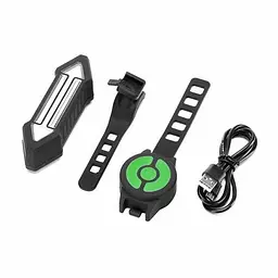 Велосипедна задня фара (габарит) X4 (ZL 20163) STOP повороти + пульт + microUSB + 4 режими - мініатюра 6