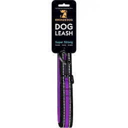 Повідець для собак BronzeDog Mesh, розмір L, 200х2,5 см, фіолетовий - мініатюра 6