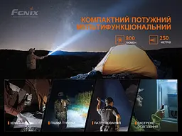 Ручний тактичний ліхтарик Fenix PD25R 800лм Type-C (Чорний) - мініатюра 4