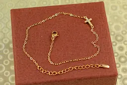 Браслет Xuping Jewelry на ногу з хрестиком 27 см золотистий