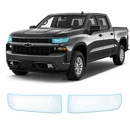 Антигравійна захисна бронеплівка за лекалами для Chevrolet Silverado IV 2019-2021 - оптика (фари та ПТФ)