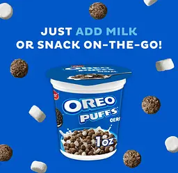 Сухий сніданок Post Oreo Puffs Cereal Cup з маршмелоу 28.3г - мініатюра 2