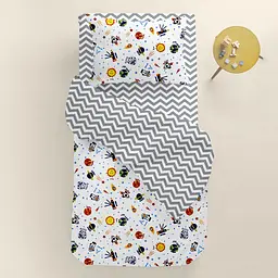 Простирадло Cosas на резинці в дитяче ліжечко 60х120 grey zigzag, сірий (Зигзаг_серый_15) - мініатюра 4