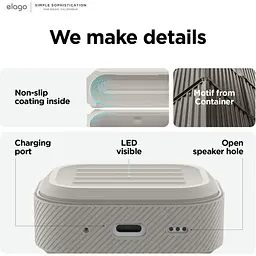 Чохол Elago Armor Case Stone for AirPods Pro 2nd Gen бежевий (EAPP2C-ARMOR-ST) - мініатюра 3