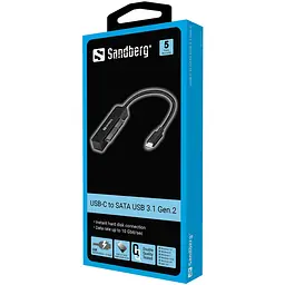 Перехідник USB 3.1 Type-C --> SATA III (F), Gen.2 Sandberg чорний - мініатюра 2