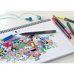 Лайнер Faber-Castell набір ручок капілярних Grip Finepen тригранна 0,4 мм, 5 кольорів (32143) - мініатюра 5