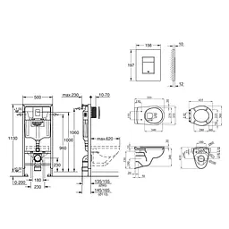 Комплект 4 в 1: Інсталяція Grohe Rapid SL 3 в 1 38772001 + Унітаз безободковий Kroner Armada WHI513636 RIMLESS з сидінням Slim Duroplast / Soft-close / Quick relase (38772001KA513636) - мініатюра 2