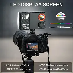Накамерне світло Jmary FM-180RGB Black [168675] - мініатюра 10