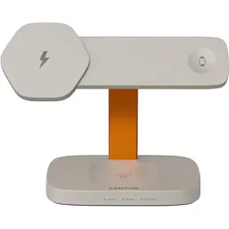 Зарядний пристрій Canyon wireless charger HEXAGON WCS-310 3in1 LightGrey/Orange (CNS-WCS310LGOR)