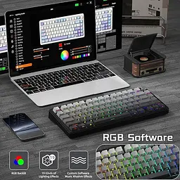 Бездротова клавіатура ATTACK Shark X85 Grey 75% | RGB підсвітка | бокове гравіювання - мініатюра 5