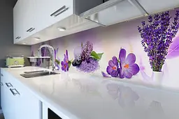 Кухонний фартух Фіолетові квіти для кухні наклейка ПВХ лаванда бузок крокуси 60х300 см Happy Pocket Z180424 - мініатюра 6