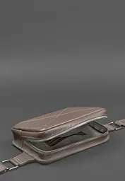Шкіряна поясна сумка Dropbag Mini темно-бежева - мініатюра 5