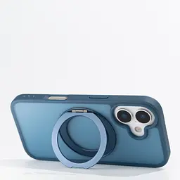 Противоударный чехол-панель для Apple iPhone 17, Unit Stand2, синий, силикон + поликарбонат, защита всего корпуса, с подставкой, поддержка магнитных держателей и беспроводной зарядки (MagSafe), ArmorStandart (ARM86332) - мініатюра 4