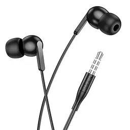 Дротові навушники Hoco M124 Wide universal earphones with microphone, 3.5mm, 1.2m, black - мініатюра 3