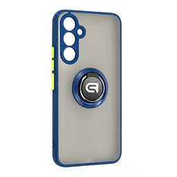 Чехол с кольцом-держателем для Samsung Galaxy A54 5G (A546), Frosted Matte Ring, синий, защитная панель с матовой задней стенкой, противоударный чехол с защитой всего корпуса, TPU + поликарбонат (PC), с защитой камеры, ArmorStandart (ARM68360)