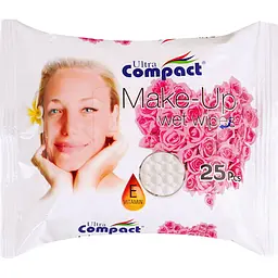 Серветки вологі Ultra Compact для зняття макіяжу троянда 25 шт.