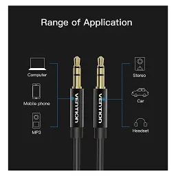 Кабель мультимедійний 3.5mm M to 3.5mm M 1.0m fabric black Vention (BAGBF) - мініатюра 7