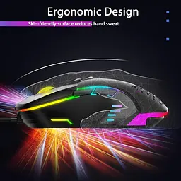 Комп'ютерна мишка Onikuma дротова ігрова комп’ютерна C12 RGB підсвітка 800-6400 DPI 7 кнопок для ПК та ноутбука чорний - мініатюра 6