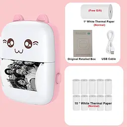 Портативний міні принтер Bambi Cat Mini Printer  - мініатюра 3