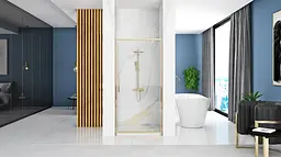 Душові двері Rea Rapid Swing 90 gold REA-K5618 - мініатюра 3