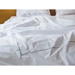 Комплект постільної білизни Ecotton Premium євро перкаль вишивка з кантом кольору капучино (25138) - мініатюра 6