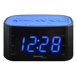 Годинник настільний з радіо Technoline WT465 Black/Blue (WT465 blaue), Чорний - мініатюра 2