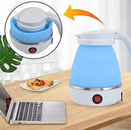 Дорожній чайник силіконовий складний дисковий 0,6л 600Вт 220В Travel Folding Elecreic Kettle YS-2008 - мініатюра 3
