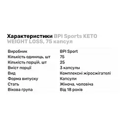 Жироспалювач BPI Sports KETO WEIGHT LOSS, 75 капсул - мініатюра 2