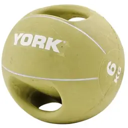 М'яч медбол York Fitness із двома ручками 6кг салатовий