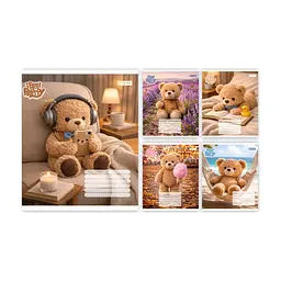 Зошит 1 вересня Bear stories А5 24 аркушів клітинка (768974), в асортименті